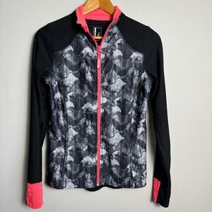 Mondetta Women's Long Sleeve Activewear Full Zip Running Jacket Gray/Black Small